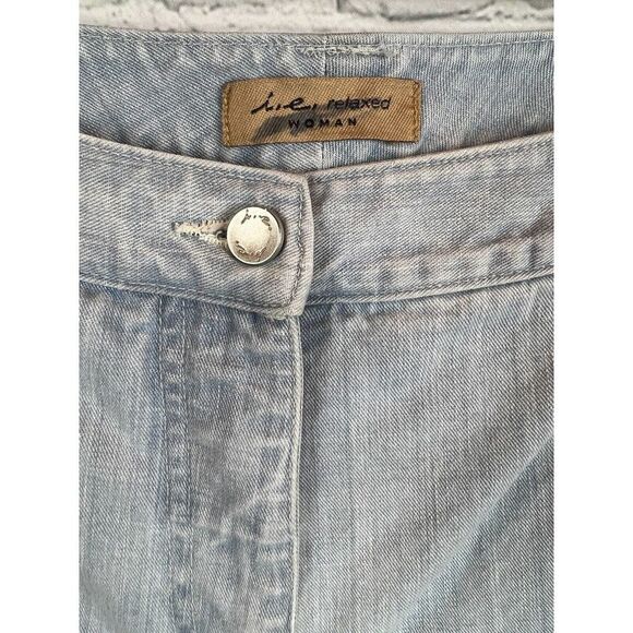 I.E.RELAXED light blue embroidered cotton capri pants size 22W - Picture 4 of 7